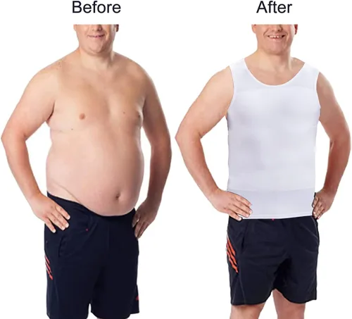 Vista 2 de Lgtfy Mens Gynecomastia Compression Shirts, Slimming Body Shaper Tank Top, Tummy Control Undershirts - Change in Seconds