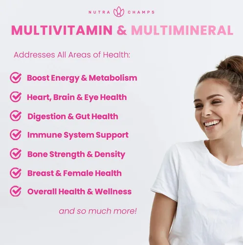 Vista 8 de NutraChamps Gomitas de biotina y gomitas multivitamínicas para mujer