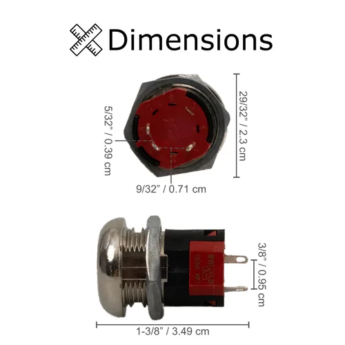 Vista 3 de AlveyTech Interruptor de llave con llaves de cabeza de metal estándar para scooters Amigo, Go y Pride Mobility - Montaje en panel de repuesto con 2