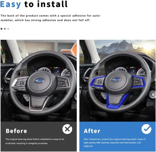 Vista 2 de Auovo Funda de Volante y Tapa de Consola Central para Subaru Crosstrek Outback Legacy Accesorios 2018-2026 para Subaru Impreza 2017-2026/19-26 Azul
