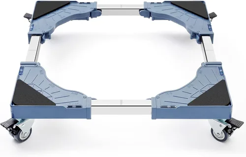 Vista 10 de W B D WEIBIDA Rodillo Móvil con 4 Ruedas con Seguro, Plataforma Rodante Ajustable para Muebles, Soporte para Mini Refrigerador, Carrito