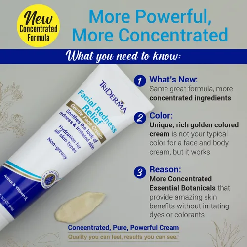 Vista 5 de TriDerma Paquete de alivio del enrojecimiento facial, limpiador facial suave más crema facial hidratante, tratamiento calmante diario