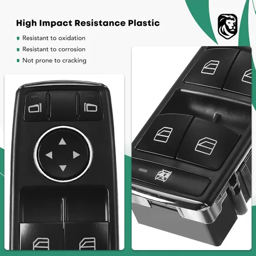 Vista 7 de YHTAUTO Interruptor de ventana principal eléctrico de repuesto para Mercedes-Benz C230 C250 C300 C350 C63 E350 E550 E63 AMG 2009-2012, 3 pines, sin