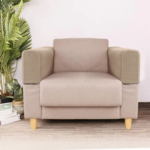 Vista 2 de SEWACC Protectores universales para reposabrazos de silla, funda elástica para reposabrazos de sofá, protector elástico para sofá reclinable, sofá