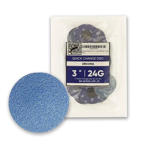 Vista 10 de Benchmark Abrasives Discos de lijado de 3 pulgadas, discos de lijado de circonita de cambio rápido, disco de lijado de taladro y amoladora