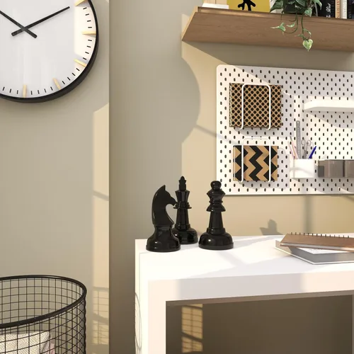 Vista 7 de CosmoLiving by Cosmopolitan - Escultura decorativa de ajedrez de metal de aluminio para decoración del hogar con caballero, reina y rey, juego de 3