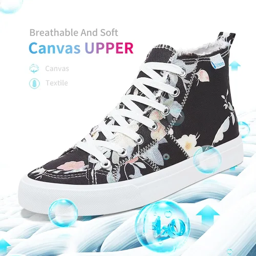 Vista 69 de Obtaom Zapatos de lona de alta calidad para mujer/hombre para jugar a media pantorrilla, zapatillas de deporte de moda casuales con cordones de alta