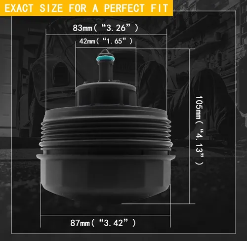 Vista 2 de Tapa de la carcasa del filtro de aceite 11427525334 compatible con BMW 323I 525I 128I 325XI 328XI 330XI 335XI 525XI 528XI 530XI 535XI 740LI X3 X5 X6