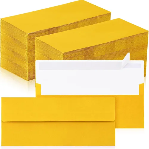 Vista 9 de Jutom 500 sobres de papel kraft tamaño carta a granel #10 Negocios fuertes sellados 4-1/8 x 9-1/2 pulgadas, con solapa, sobres de correo imprimibles
