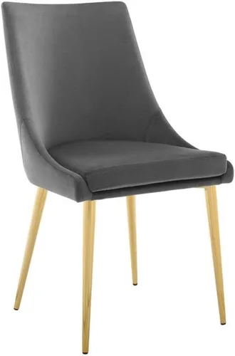 Vista 13 de Modway Viscount Performance - Sillas de comedor de terciopelo, juego de 2, color dorado marfil