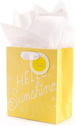 Vista 7 de Hallmark Bolsa de regalo para bebé mediana de 9 pulgadas con papel de seda (llave en gris)
