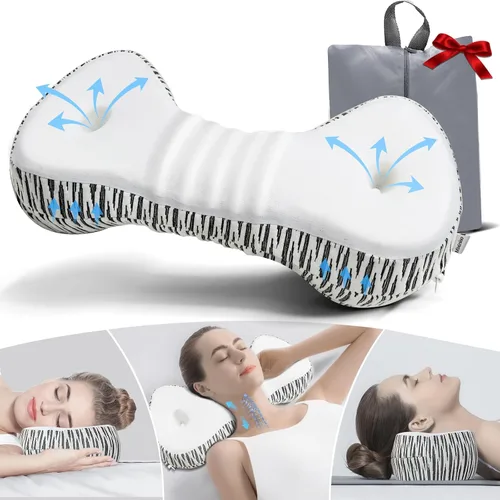 Vista 8 de Almohada Cervical de Rodillo para el Cuello, Di Adiós al Dolor de Cuello, Almohada de Soporte de Cuello para Viaje para Dormir de Lado, Almohada
