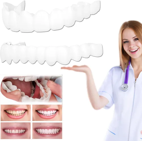 Vista 7 de 2 pares, hermosa sonrisa, ajustable temporalmente para hombres y mujeres (blanco)