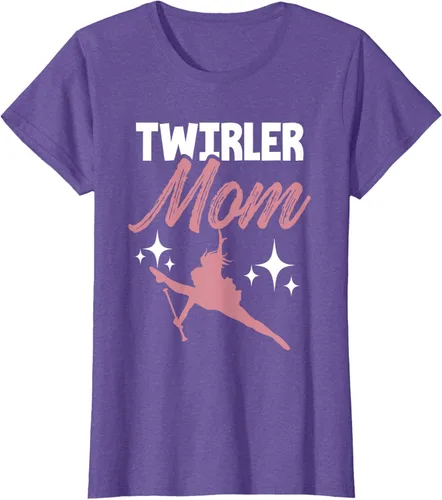 Vista 24 de Twirler Mom Baton Twirl Mother Majorette Twirling Camiseta, Negro, S
