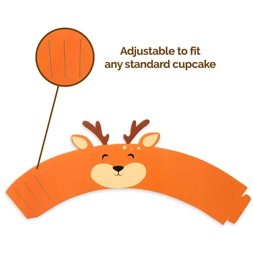 Vista 5 de Pop Fizz Designs Woodland Baby Shower - Juego de 24 criaturas del bosque para baby showers
