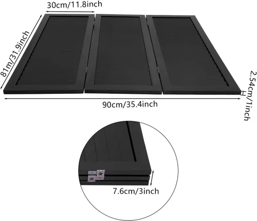 Vista 5 de Pantalla divisora de habitación de 3 paneles, pantalla corta de madera de privacidad independiente, divisores y divisores plegables para el hogar