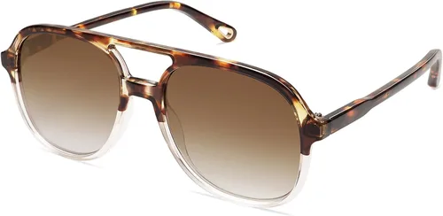 Vista 11 de SOJOS Gafas de sol de aviador polarizadas retro para mujer SJ2174 Tortuga ámbar/marrón