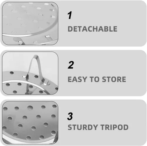 Vista 8 de Stainless Steel Three Leg Steaming Rack 2 Pack for Pressure Cookers