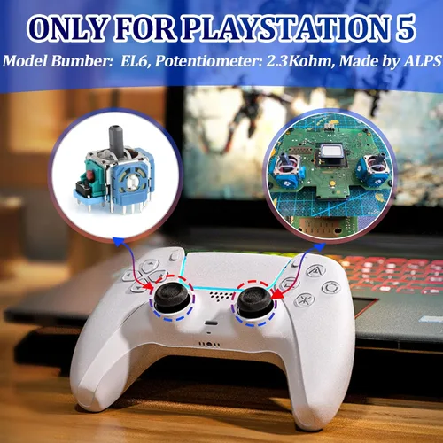 Vista 3 de for PS5 Joysticks Replacement for Sony PlayStation 5 PS5 Controller Joystick Replacement for PS5 Analog Stick Replacement Module Potentiometer for