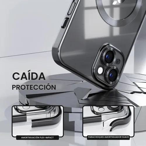 Vista 4 de Misea Funda magnética para iPhone 14 compatible con MagSafe color negro