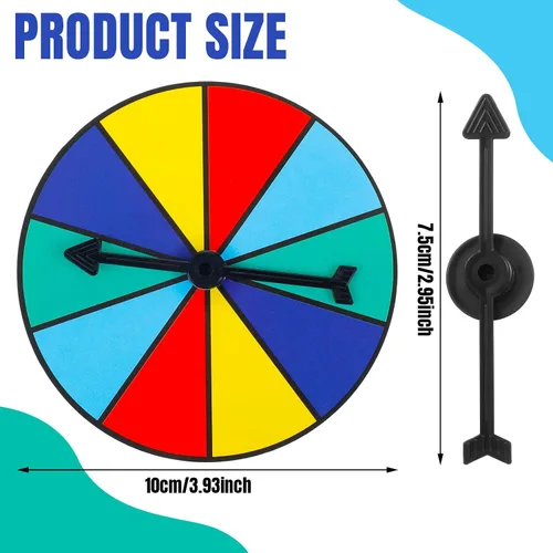 Vista 2 de Chivao 20 piezas Multicolor Juego Spinner Rueda en Blanco Borrable Juego de Matemáticas Tablero Spinner con Flechas Giratorias de Plástico
