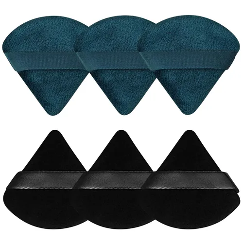 Vista 23 de 6 Piezas Borla de Polvo Triangular Esponja de Maquillaje Suave Borla de Maquillaje para Polvo Facial Base Cosmética Esponja Herramienta