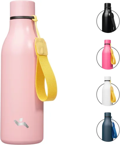 Vista 55 de Konokyo Botella de agua aislada con correa, botella de agua de acero inoxidable de 18 onzas de doble pared con aislamiento al vacío, frasco de Verde