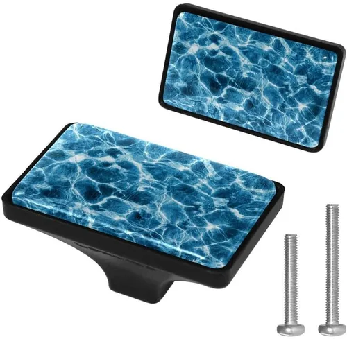 Vista 18 de LORVIES Paquete de 4 pomos decorativos florales de 1.65 pulgadas para gabinete, rectángulo de vidrio ABS con un solo agujero, tiradores de puerta