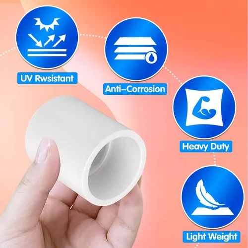 Vista 2 de 10 acoplamientos de tubería de PVC blanco