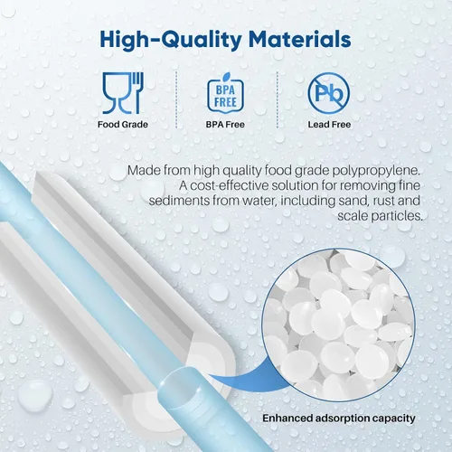 Vista 7 de PUREPLUS 1 micra 10" x 2.5" cartucho de filtro de agua sedimento para toda la casa de reemplazo para cualquier unidad RO de 10 pulgadas, Culligan