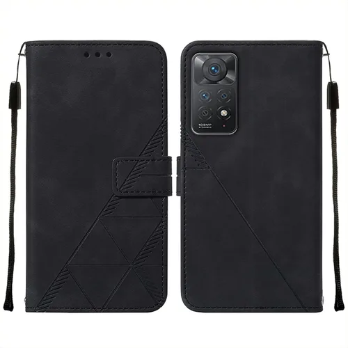 Vista 2 de LEMAXELERS Funda tipo cartera para Redmi Note 11 Pro, Redmi Note 11 Pro con tapa magnética de piel sintética con tarjetero y función atril, funda