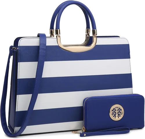 Vista 21 de Bolso de mano para mujer con asa superior, bolso de hombro, bolso tipo tote, cartera con billetera a juego 2-azul cocodrilo