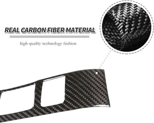Vista 4 de Cubierta decorativa de panel de botones multifunción para Porsche Macan 2014-2020, accesorios interiores de fibra de carbono real Ultra-Light