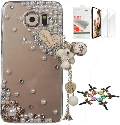 Vista 10 de Funda para Galaxy Note 8, elegante, hecha a mano en 3D [serie brillante], diseño de lazo grande compatible con Samsung Galaxy Note 8 con protector