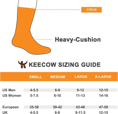 Vista 6 de KEECOW Calcetines de lana merino para hombres y mujeres, térmicos, cálidos, de invierno, acolchados, calcetines para senderismo, trabajo, correr, 3