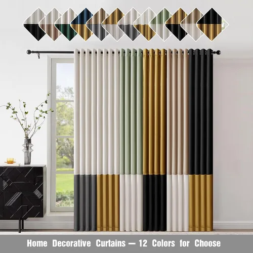 Vista 7 de BULBUL Cortinas de terciopelo 100% opacas negro oro, cortinas modernas con forro de 63 pulgadas de largo, cortinas térmicas con ojales para sala