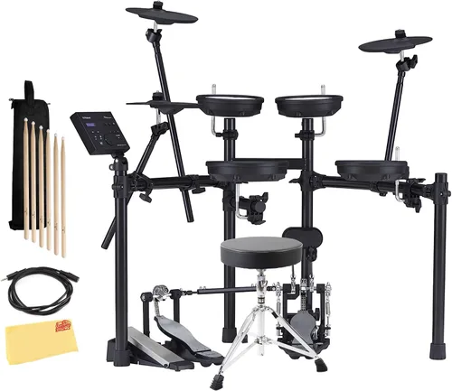 Vista 13 de Roland TD313 V-Drums Kit de batería electrónica Bundle con trono de batería, cable de audio, baquetas, bolsa para baquetas y paño de pulido