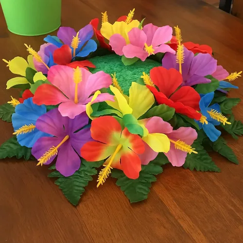 Vista 4 de Oojami flores de hibisco para decorar la mesa