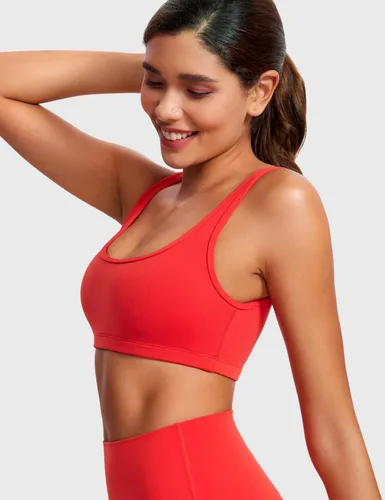 Vista 13 de CRZ YOGA Butterluxe - Mini brasier para mujer, cuello redondo, de bajo impacto, inalámbrico, deportivo, yoga, acolchado, para entrenamiento