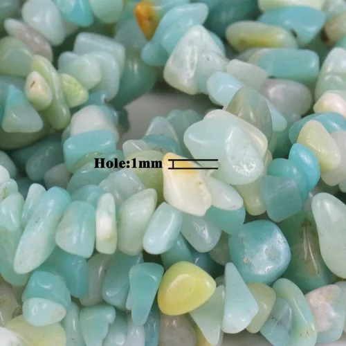 Vista 4 de 31 pulgadas Cuentas de Piedra de Astillado Piedras Preciosas Sueltas con Orificios para Hacer Joyas (Amazonita)