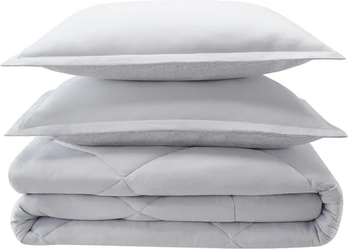 Vista 5 de Serta Juego de edredón reversible de 2 piezas con fundas de almohada para todas las estaciones, tamaño individual/individual XL, microchip