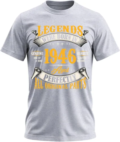 Vista 56 de Camiseta de cumpleaños para hombre, leyendas nacieron en 19XX, camiseta Negro