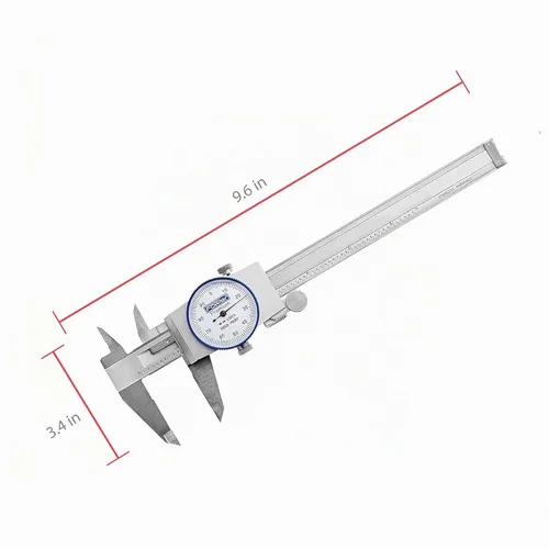 Vista 3 de Fowler, 52-008-706-0, calibre dial de acero inoxidable resistente a golpes, rango de medición 0 a 6 pulgadas, intervalo de graduación 0,001