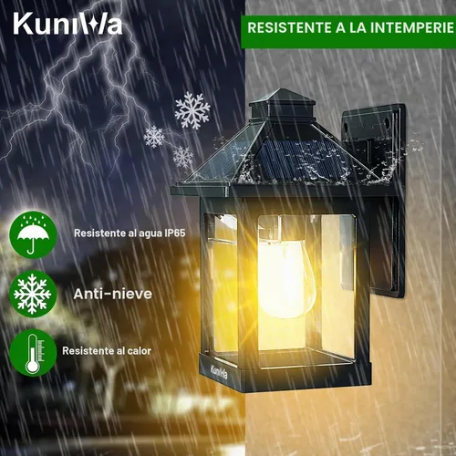 Vista 4 de Lámpara solar de pared para exteriores con 3 modos de iluminación, lámpara LED de montaje de pared del atardecer al amanecer, sensor de movimiento