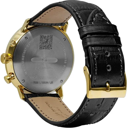 Vista 2 de Graf Zeppelin Hindenburg 7038-1 - Reloj de cuarzo suizo con calendario lunar, Negro -, Movimiento de cuarzo