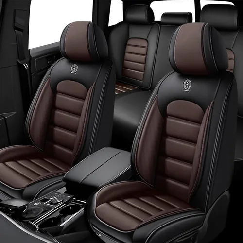 Vista 32 de 5 fundas de asiento para Mazda2 2011-2023, fundas de asiento de automóvil de cuero, impermeables, suaves, cómodas fundas de asiento de automóvil