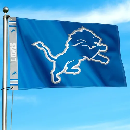 Vista 3 de Bandera impresa de Detroit Lions Header de 3 x 5 pies