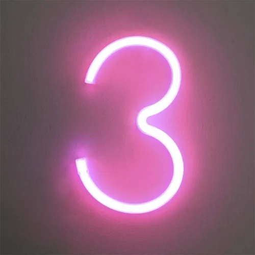 Vista 35 de Letrero de neón, letras de neón, letras del alfabeto de neón iluminadas, letras con luces LED, letras de marquesina iluminadas, batería, USB, rosa