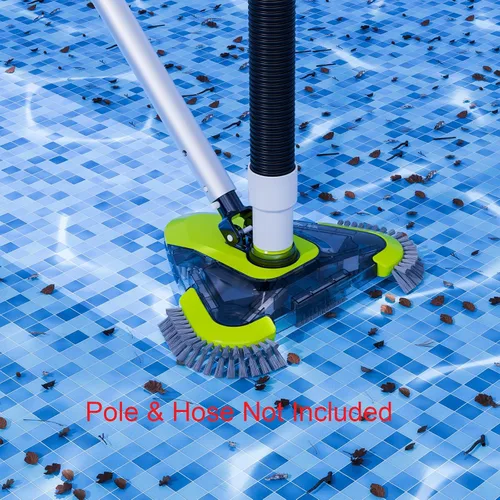 Vista 11 de Sepetrel Cabezal de aspiradora de piscina mejorado con cepillo lateral y adaptador de manguera giratorio universal, forma triangular pesada