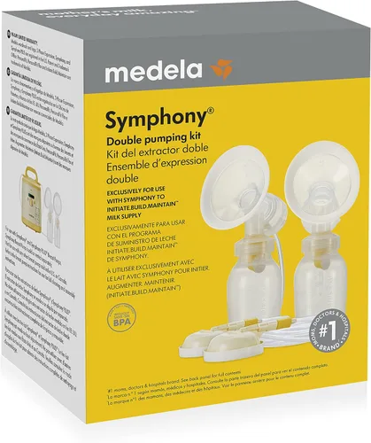 Vista 2 de Kit de extractor de leche Medela Symphony, sistema de bombeo doble incluye todo lo necesario para comenzar a extraer leche con Symphony, fabricado